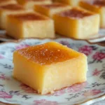 Butter Mochi Hawaii – The Chewy, Golden Treat Your Family Will Love Butter Mochi Hawaii Chewy butter mochi Hawaii dessert squares on a vintage floral plate