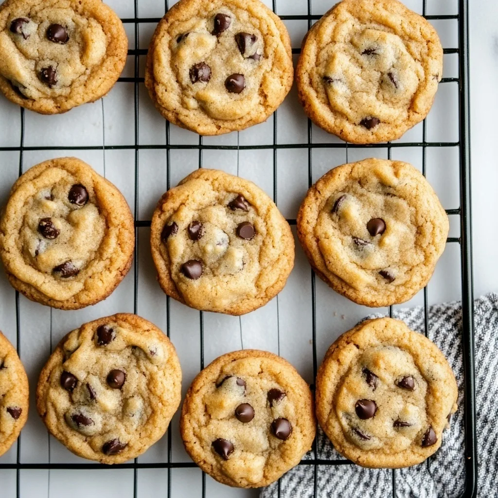 Chickpea flour cookies with chocolate chips cooling on a wire rack