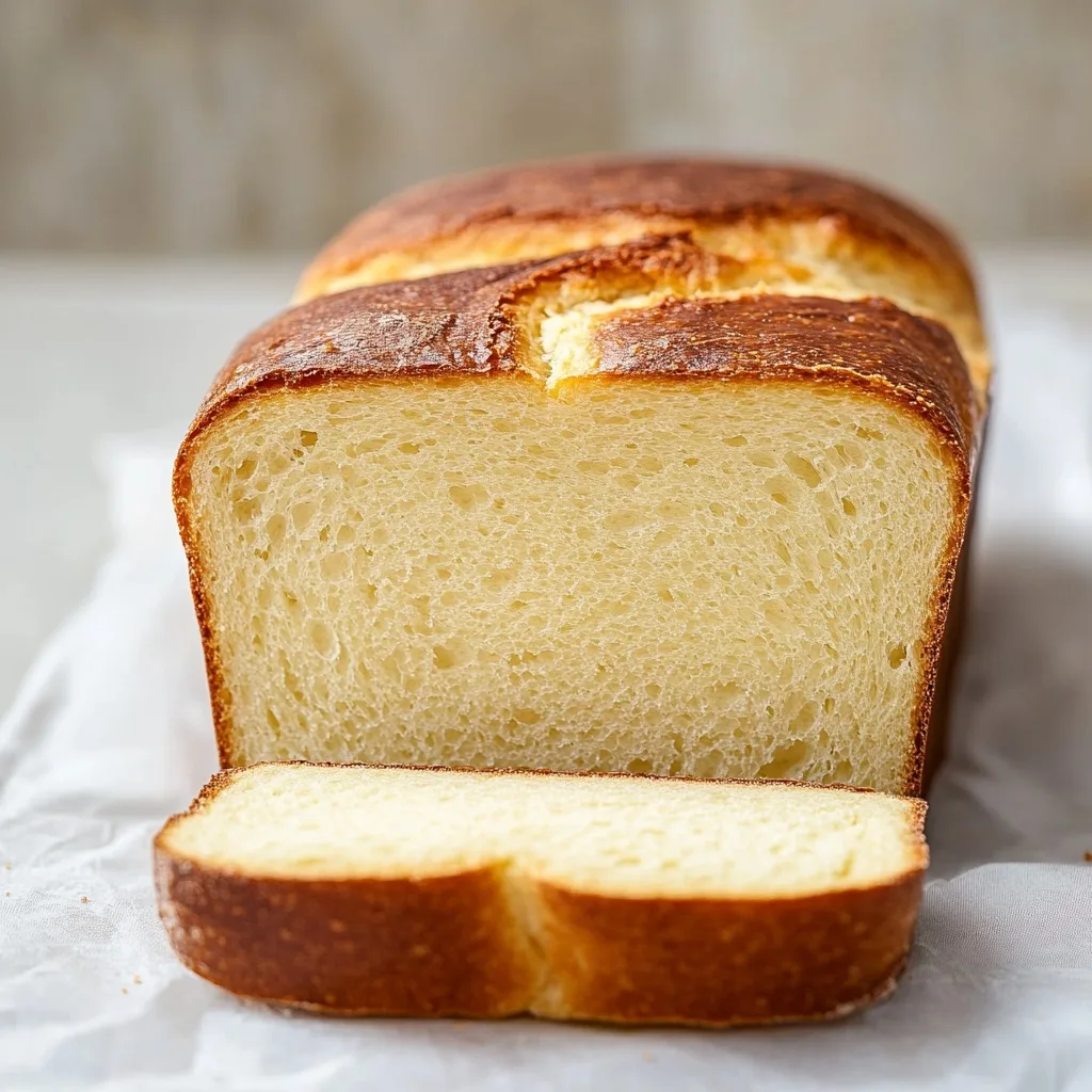 Freshly sliced gluten-free Japanese milk bread with soft, airy crumb