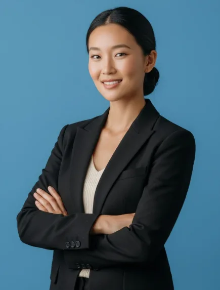 About Clara Nguyen About Clara Nguyen Clara Nguyen smiling with arms crossed, wearing a black blazer and cream sweater, standing in front of a solid blue background.