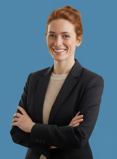 About Melisa Bennett About Melisa Bennett Melisa Bennett smiling with arms crossed, wearing a blazer over a knit sweater, standing against a blue background.