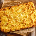 golden baked cottage cheese flatbread microwave recipe on parchment paper