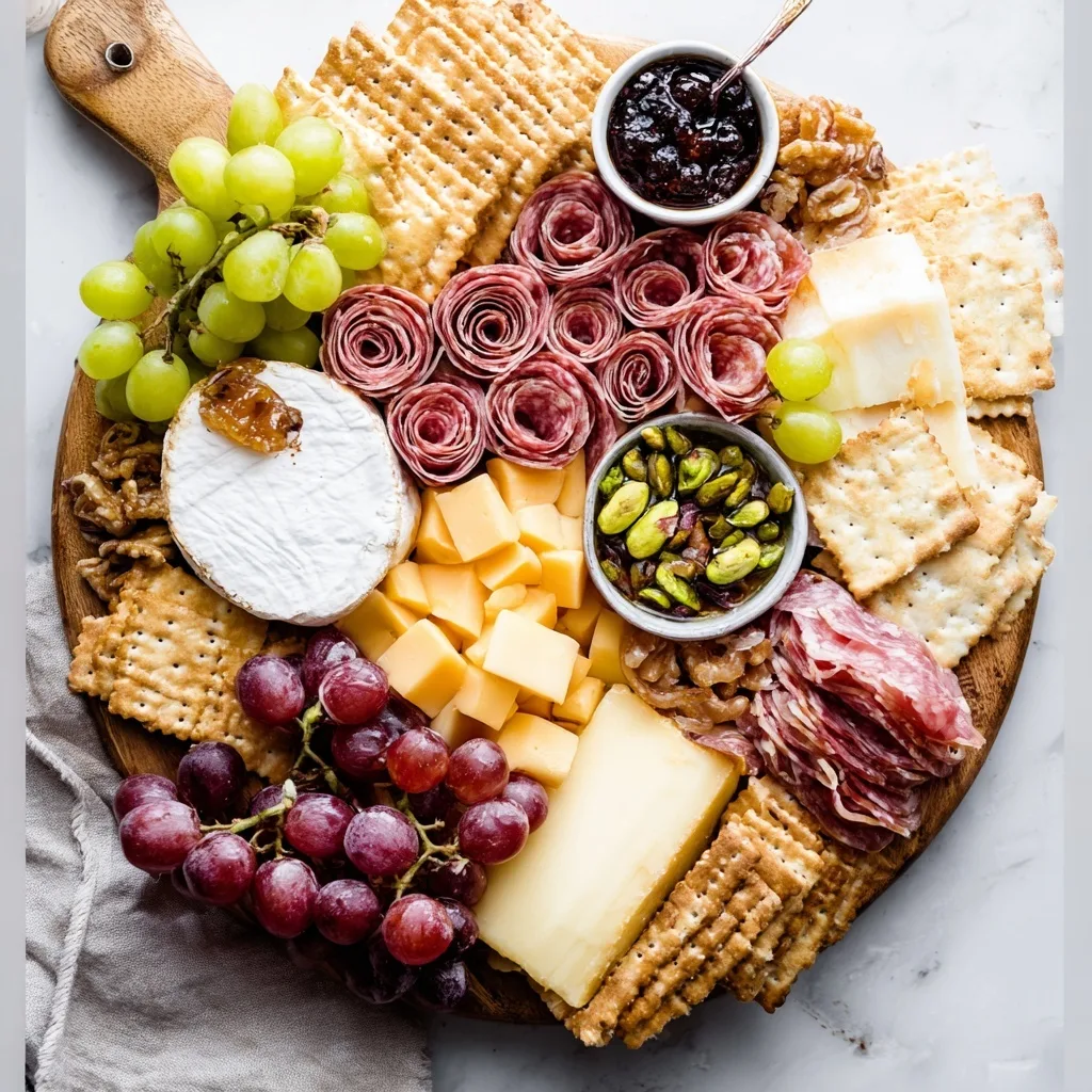 Classic DIY Meat and Cheese Charcuterie Board Classic DIY Meat and Cheese Charcuterie Board elegant diy meat and cheese charcuterie board with brie grapes and pistachios