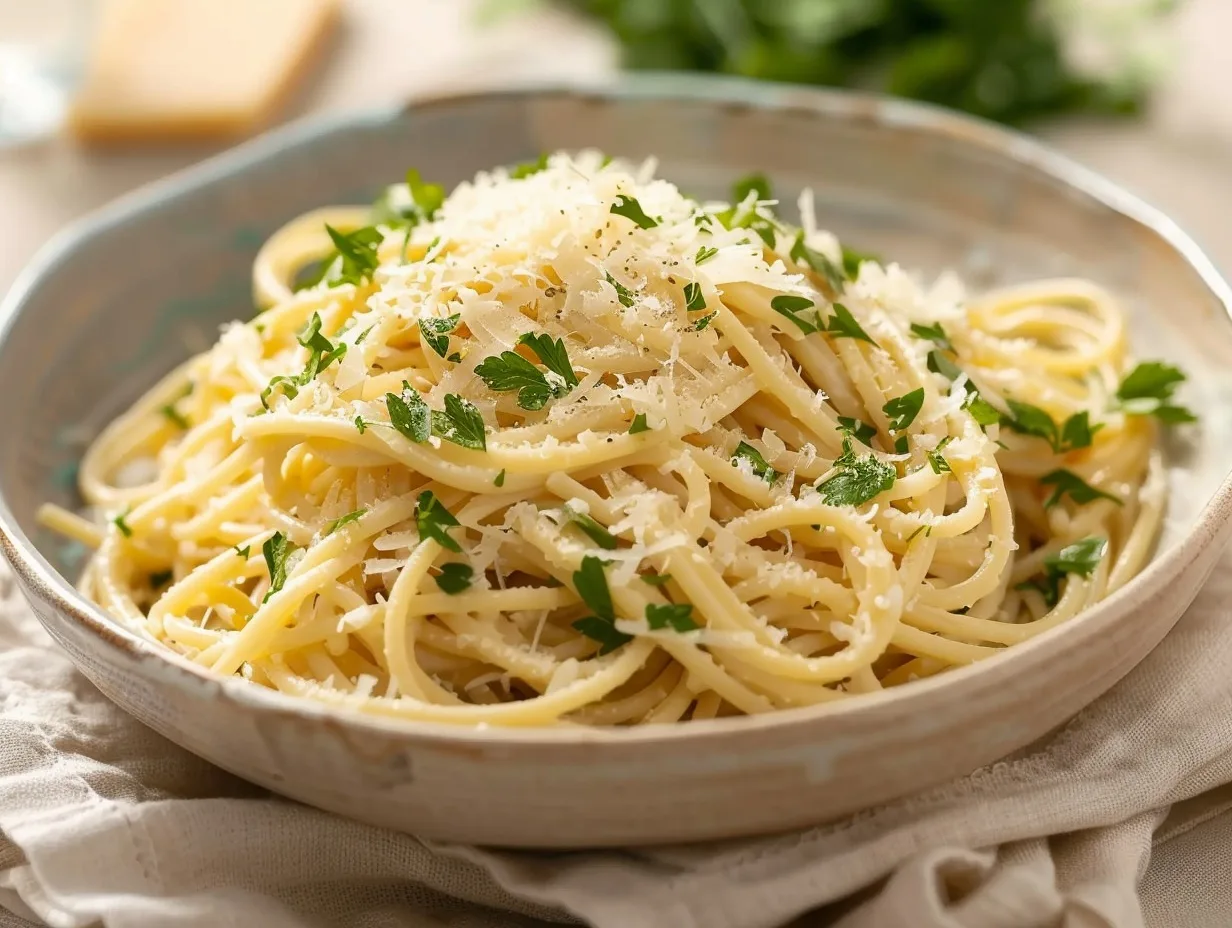 15-Minute Garlic Butter Pasta – Quick, Rich, and Family-Friendly Dinner Garlic Butter Pasta garlic butter pasta in bowl topped with Parmesan and parsley