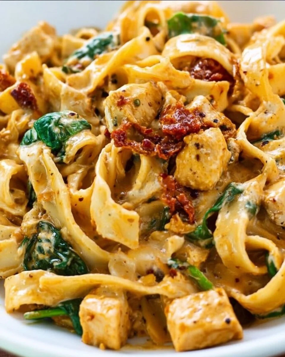 Tuscan Chicken Pasta Tuscan Chicken Pasta Delicious Tuscan Chicken Pasta with creamy sauce and sun-dried tomatoes