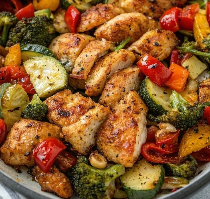 Air Fryer Chicken Breasts with Vegetables