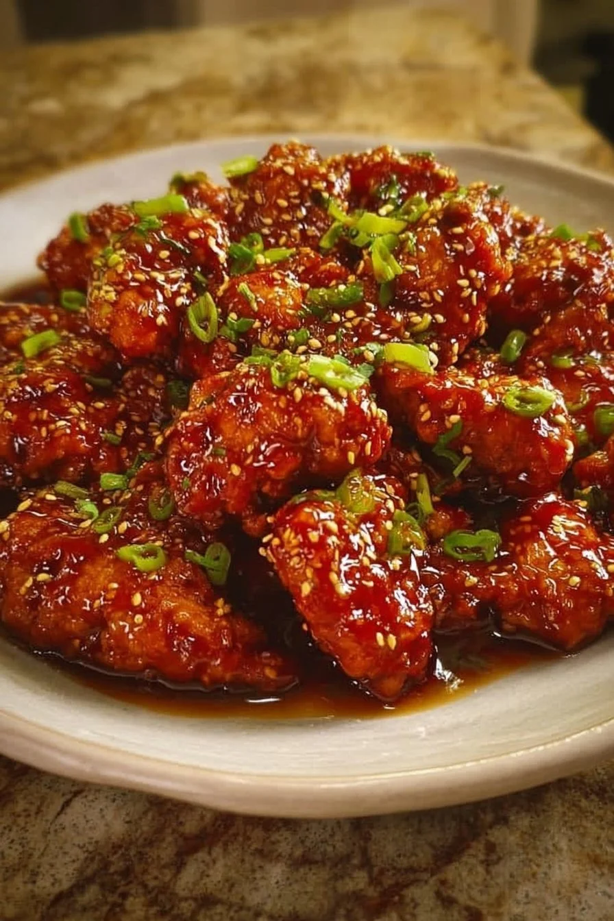 5-star honey garlic chicken dish with vibrant colors and fresh ingredients