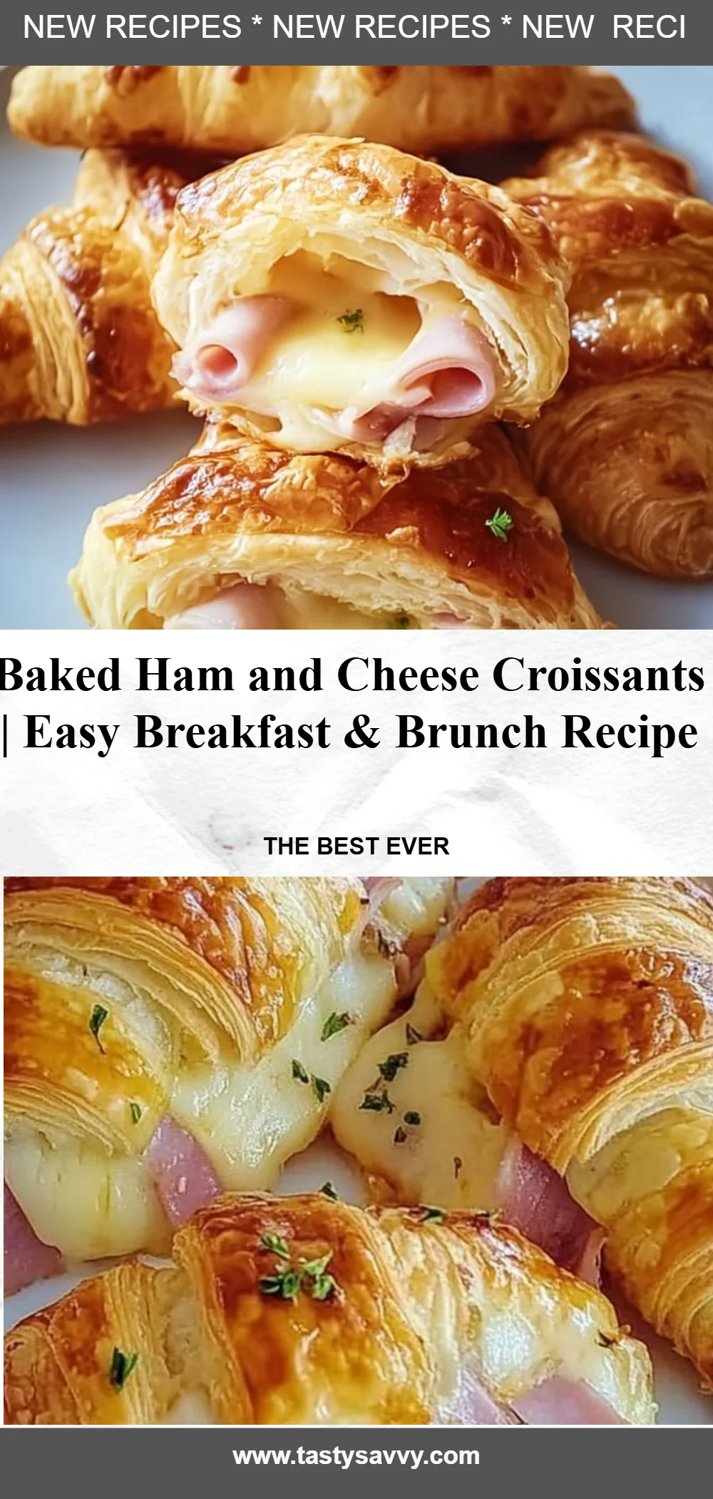 Baked Ham and Cheese Croissants