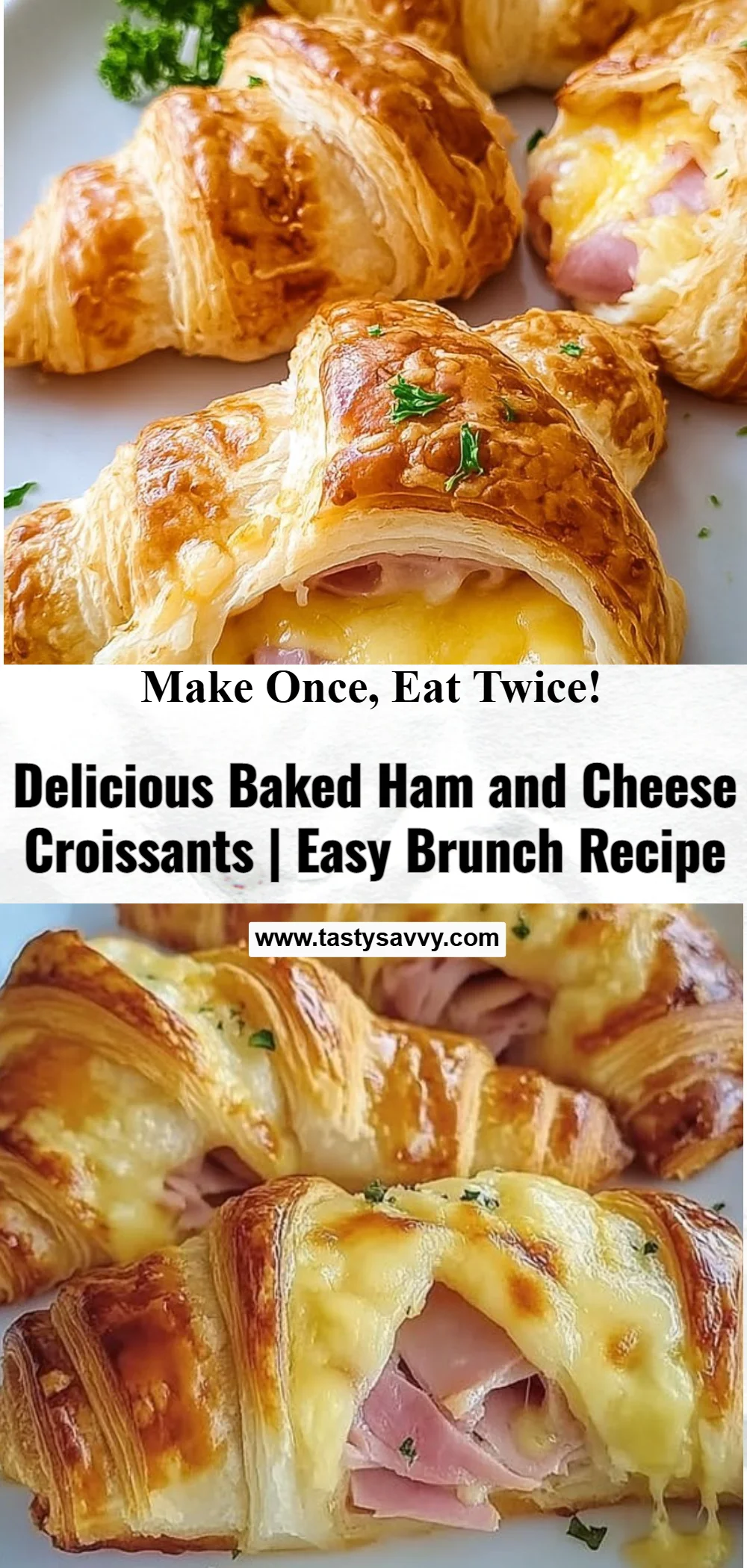 Baked Ham and Cheese Croissants