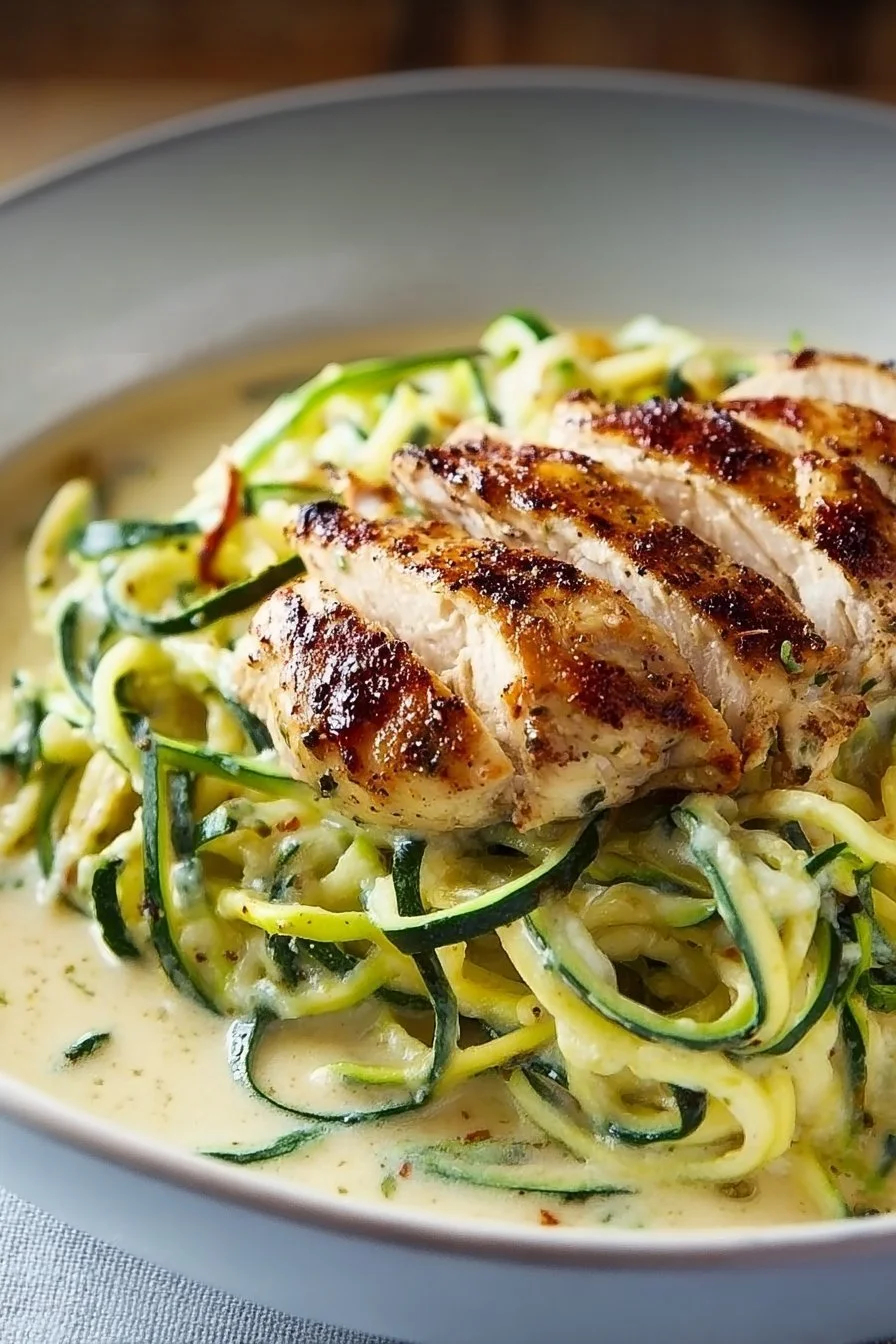 Best 11 Chicken Pasta Recipes for Delicious Weeknight Dinners chicken pasta Healthy Chicken Alfredo with Zucchini Noodles