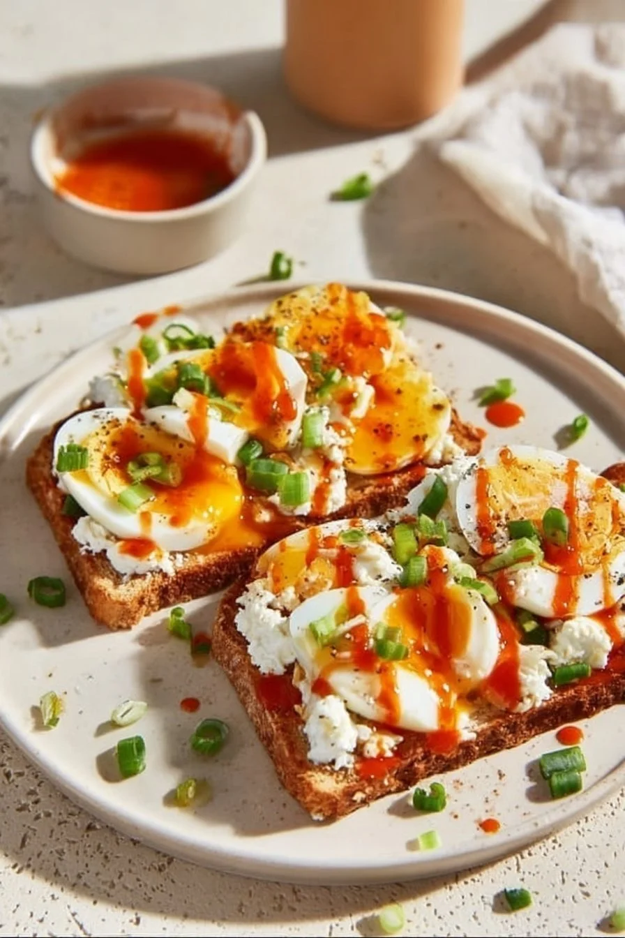 Cottage Cheese Egg & Sriracha Toast