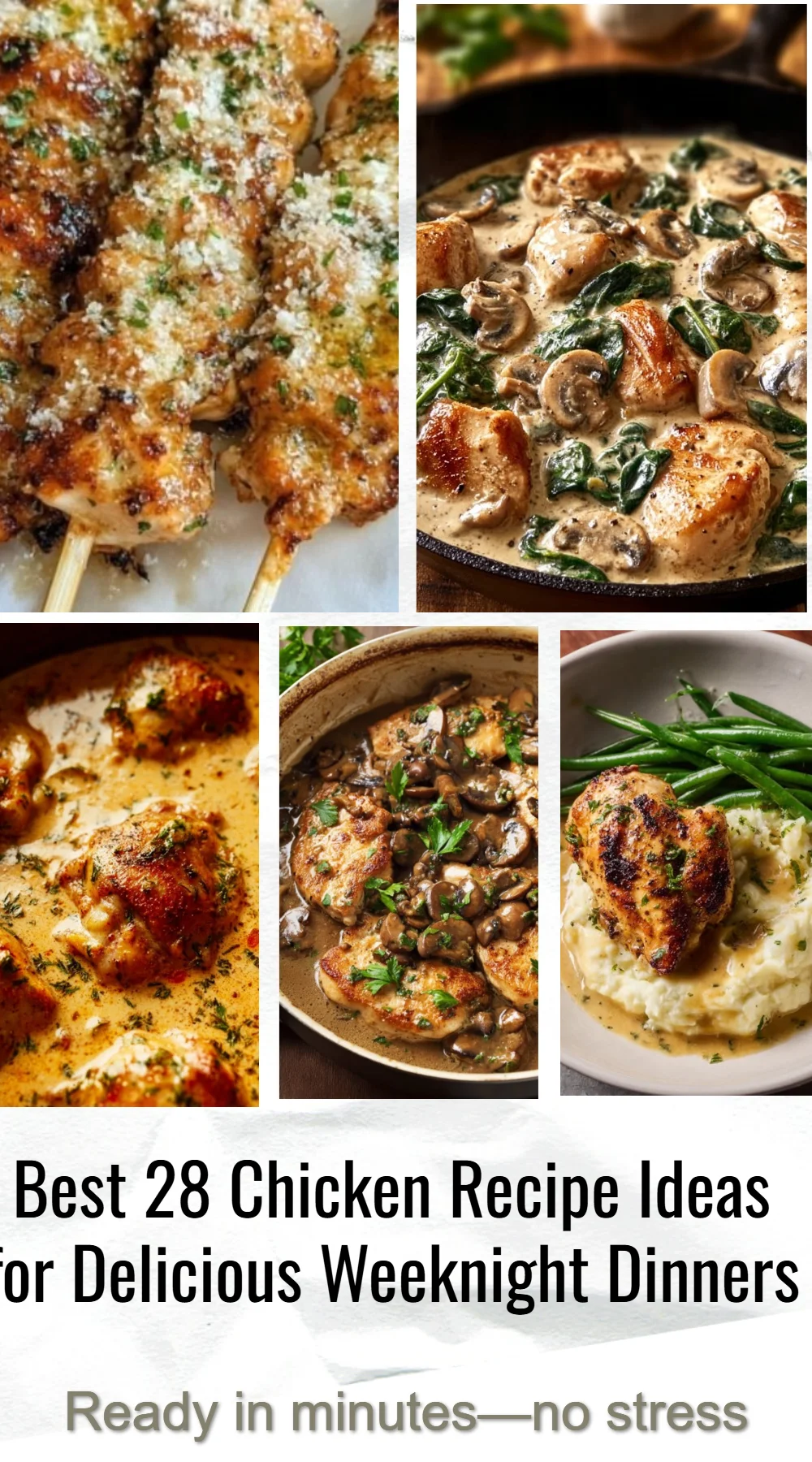 Variety of delicious chicken recipes for easy weeknight dinners
