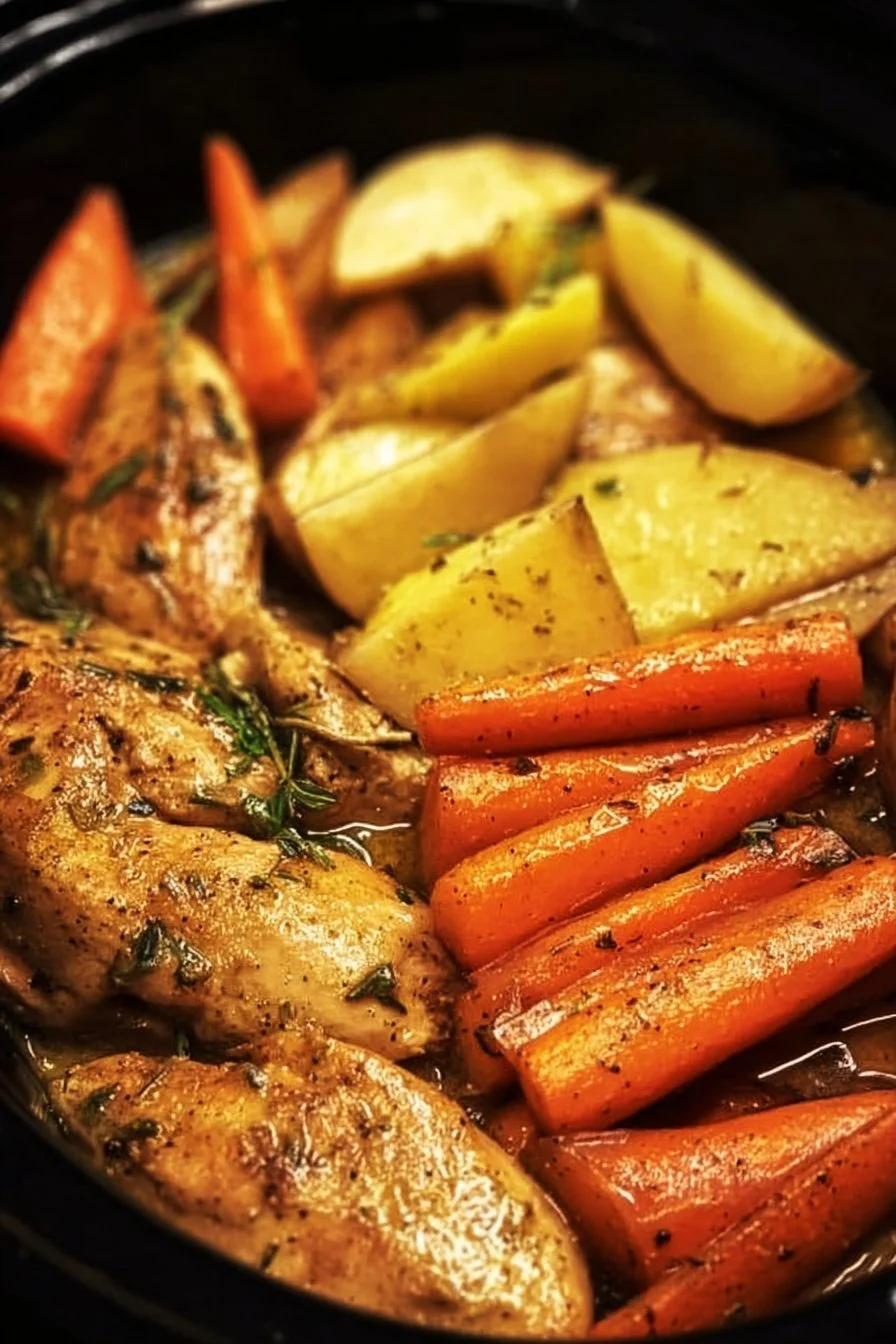 Slow Cooker Garlic Butter Chicken and Veggies