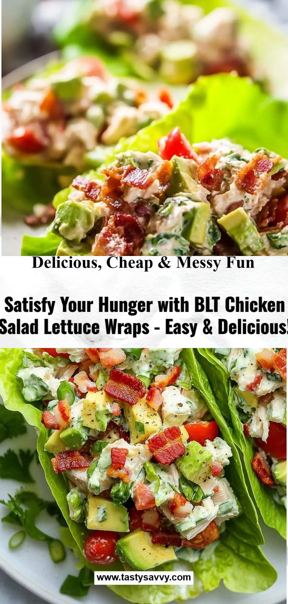BLT Chicken Salad Lettuce Wraps BLT Chicken Salad BLT Chicken Salad Lettuce Wraps