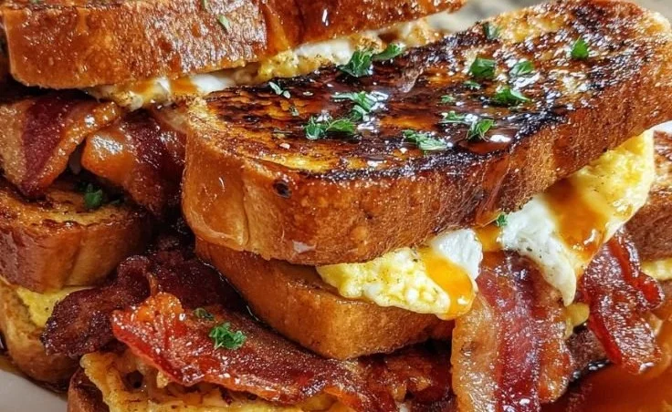 Bourbon Maple Bacon Stuffed Toast