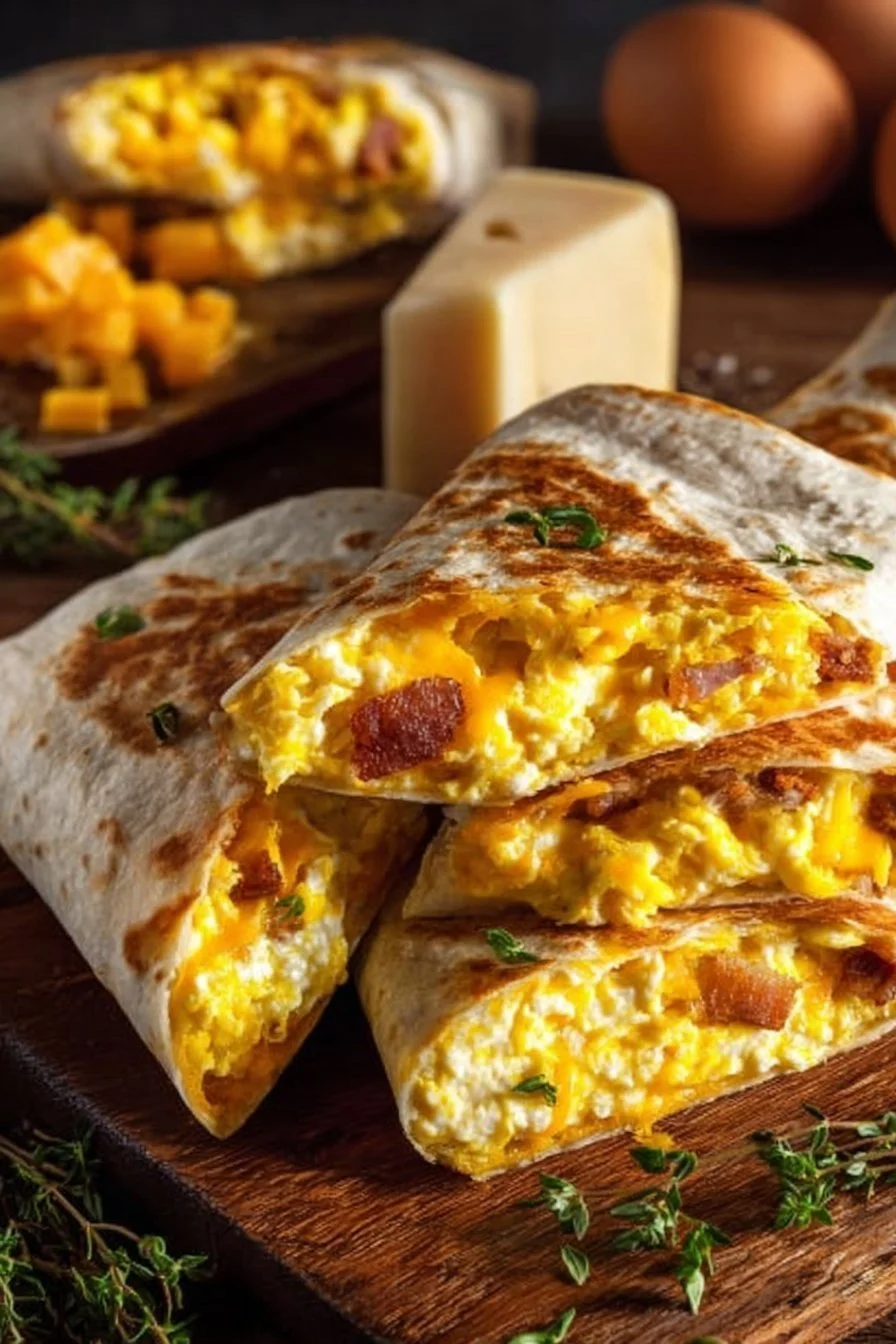 Breakfast Crunchwraps with eggs, a tasty and convenient morning meal.