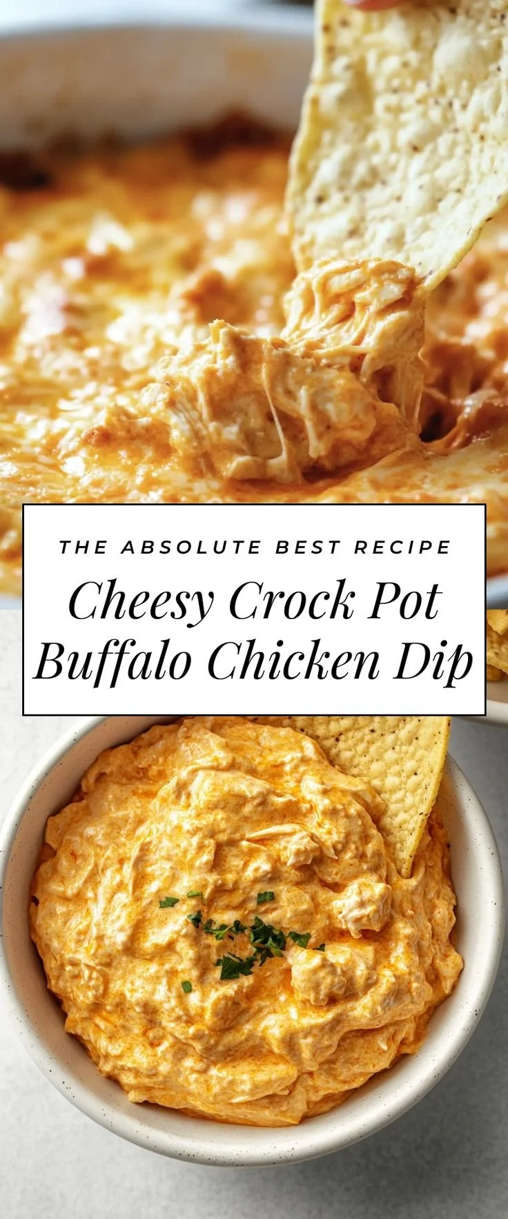 Cheesy Crock Pot Buffalo Chicken Dip