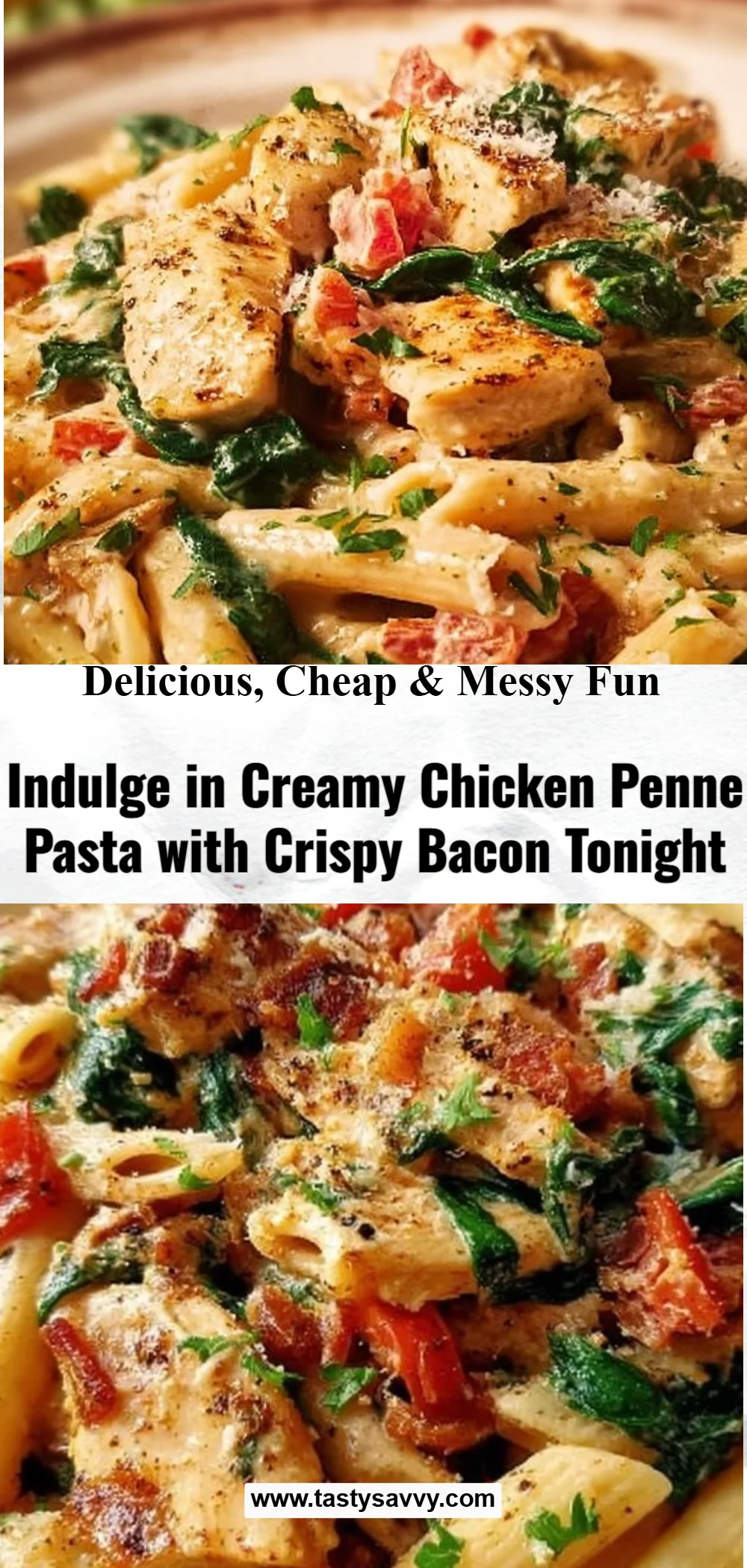 Chicken Penne Pasta with Bacon