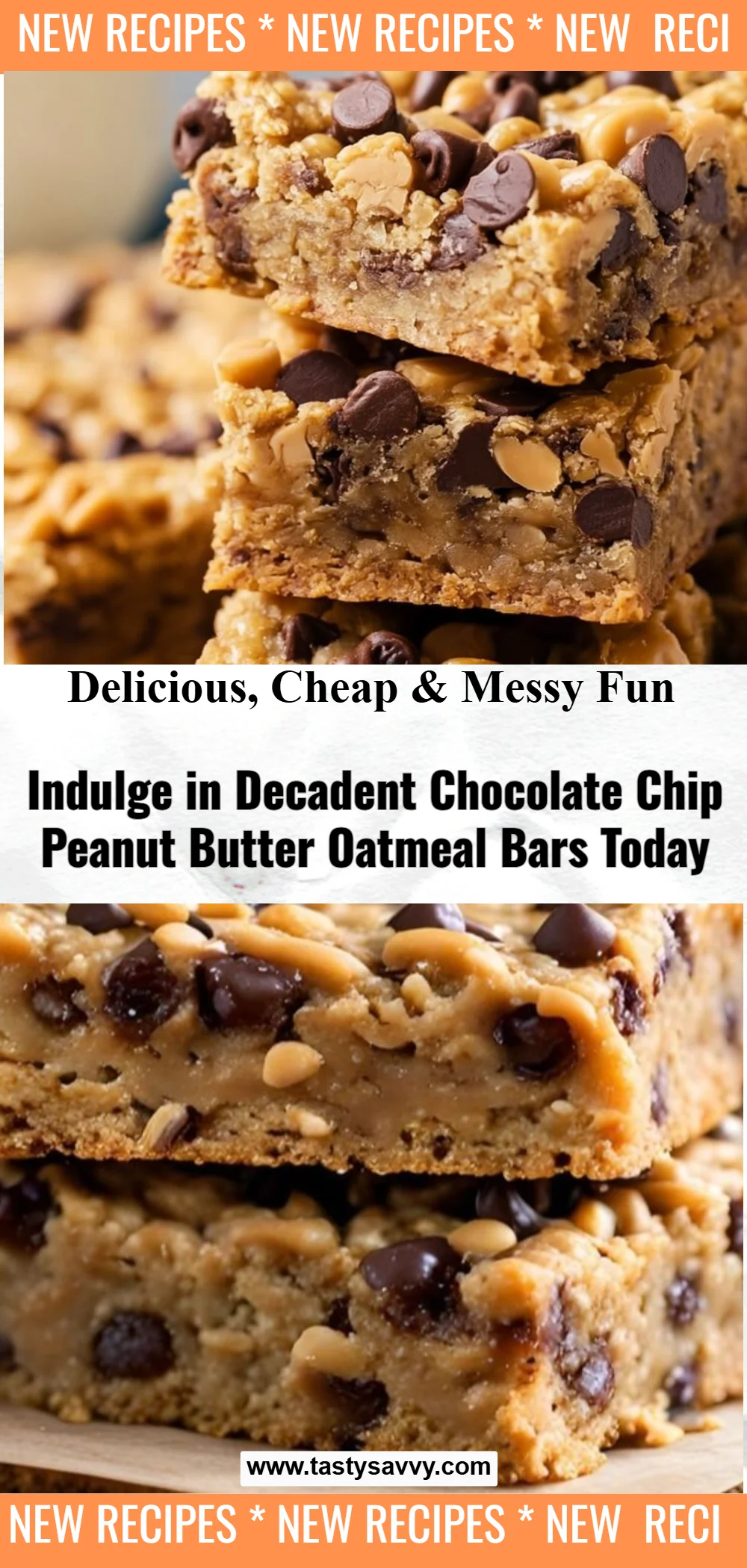 Chocolate Chip Peanut Butter Oatmeal Bars