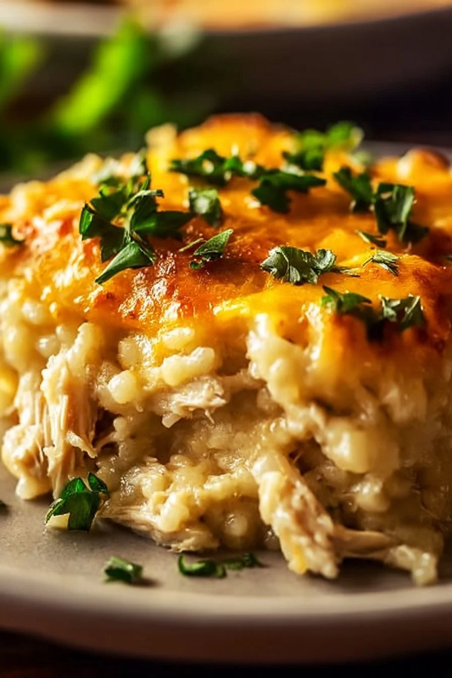 Healthy Cooking Light Chicken and Cauliflower Rice Casserole dish