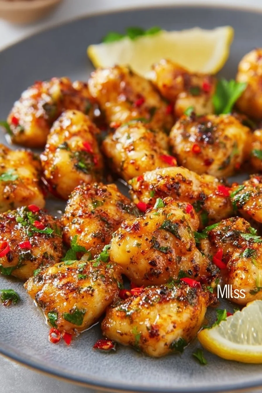 Delicious Cowboy Butter Chicken Bites served on a wooden platter