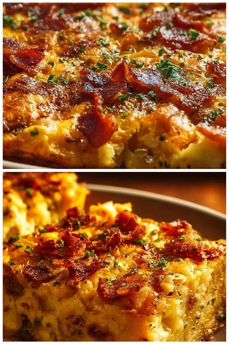 Delicious Crack Breakfast Casserole served in a dish.