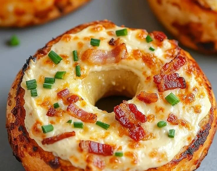 Creamy Bacon Cheddar Bagels