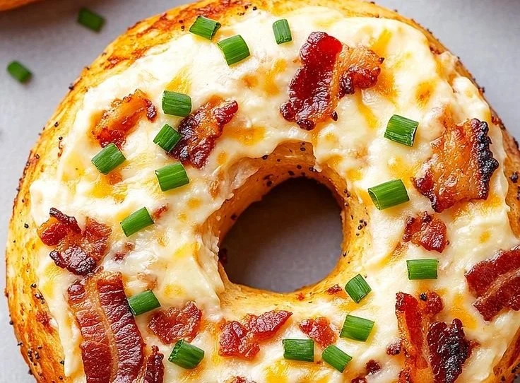 Creamy Bacon Cheddar Bagels