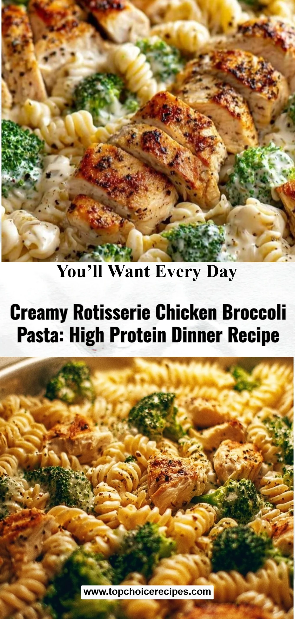 Creamy Rotisserie Chicken Broccoli Pasta