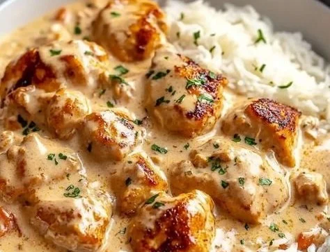 Creamy Smothered Chicken and Rice
