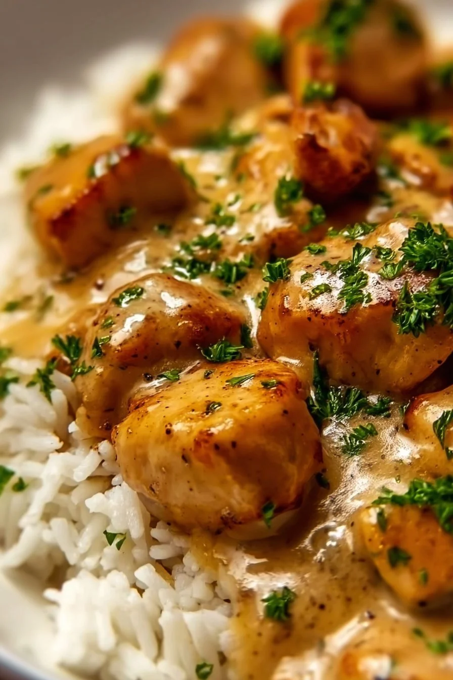 Creamy Smothered Chicken and Rice