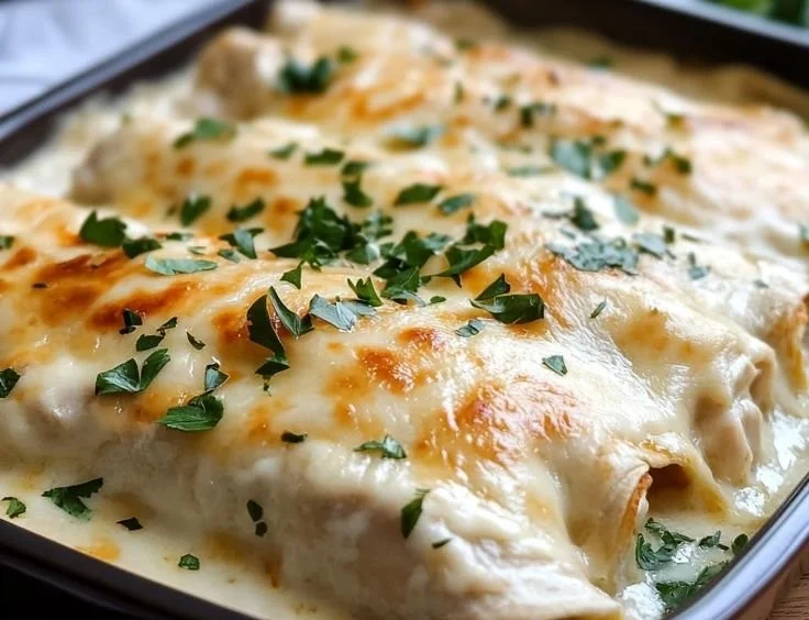 Creamy White Chicken Enchiladas