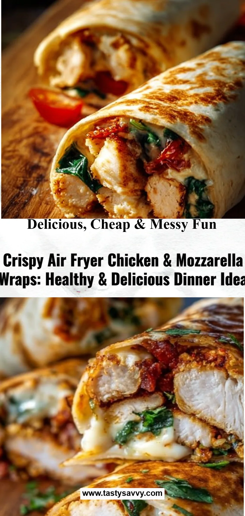 Crispy Air Fryer Chicken & Mozzarella Wraps
