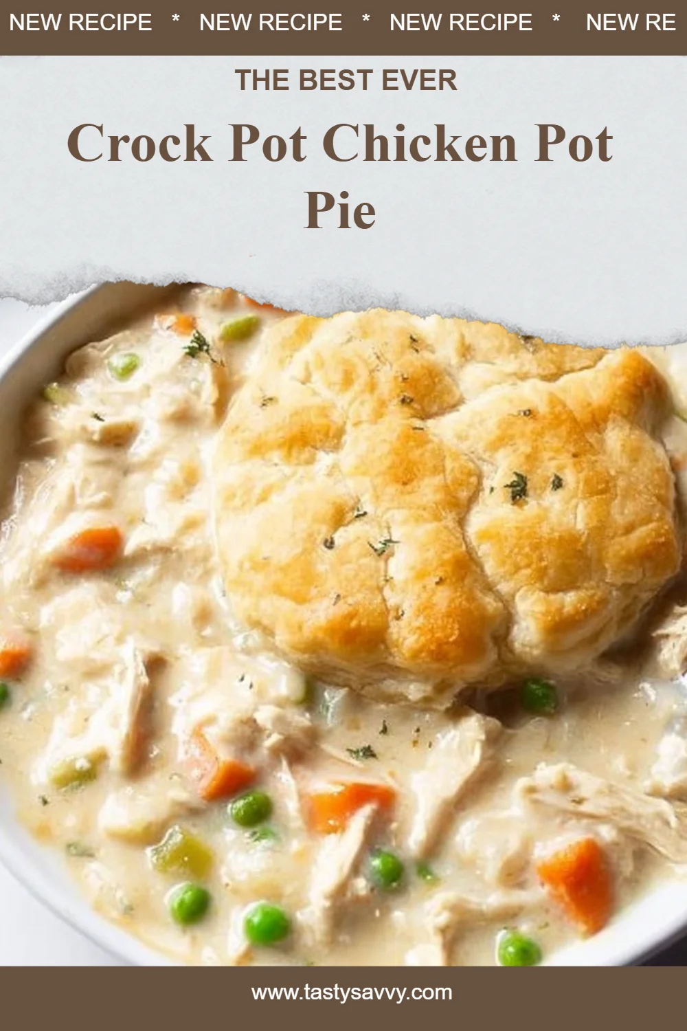 Delicious Crock Pot chicken pot pie served in a bowl