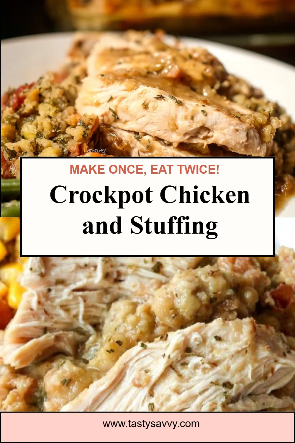 Crockpot Chicken and Stuffing Crockpot Chicken Delicious Crockpot Chicken and Stuffing served in a bowl