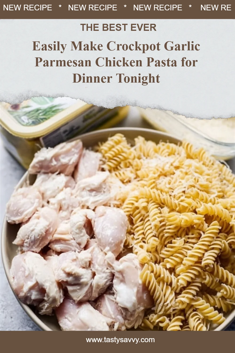 Crockpot Garlic Parmesan Chicken Pasta garlic parmesan chicken pasta Crockpot Garlic Parmesan Chicken Pasta