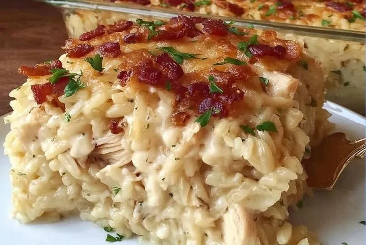 Dump-and-Bake Chicken Alfredo Rice Casserole Chicken Alfredo Dump-and-Bake Chicken Alfredo Rice Casserole