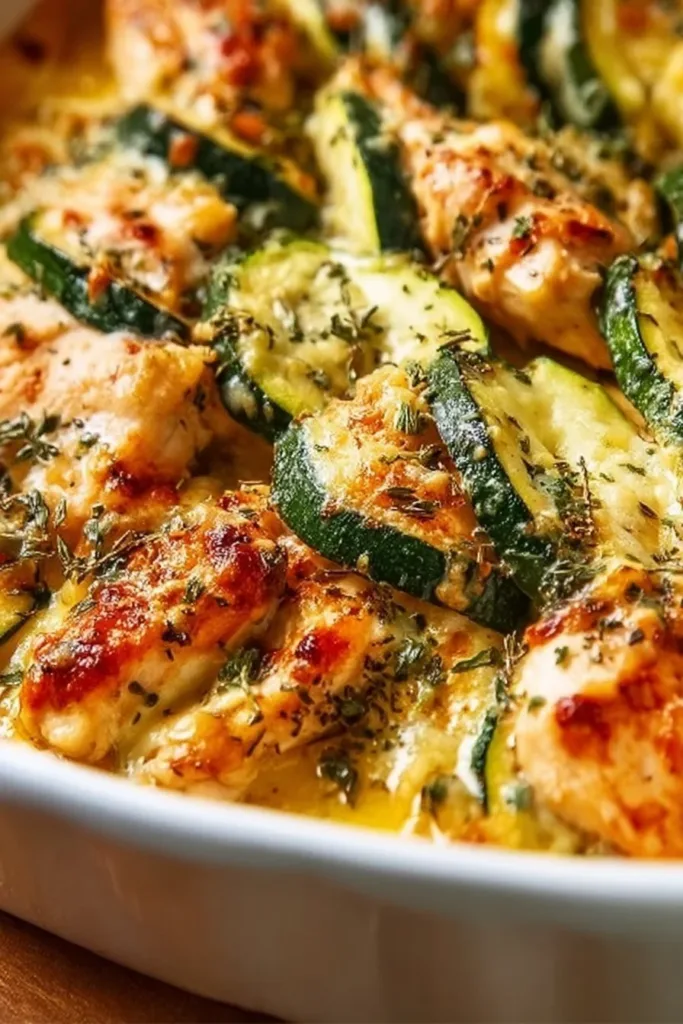 Delicious easy chicken zucchini bake with fresh ingredients