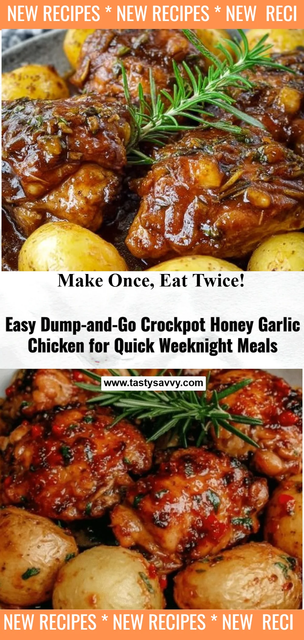 Easy Dump-and-Go Crockpot Honey Garlic Chicken Dinner