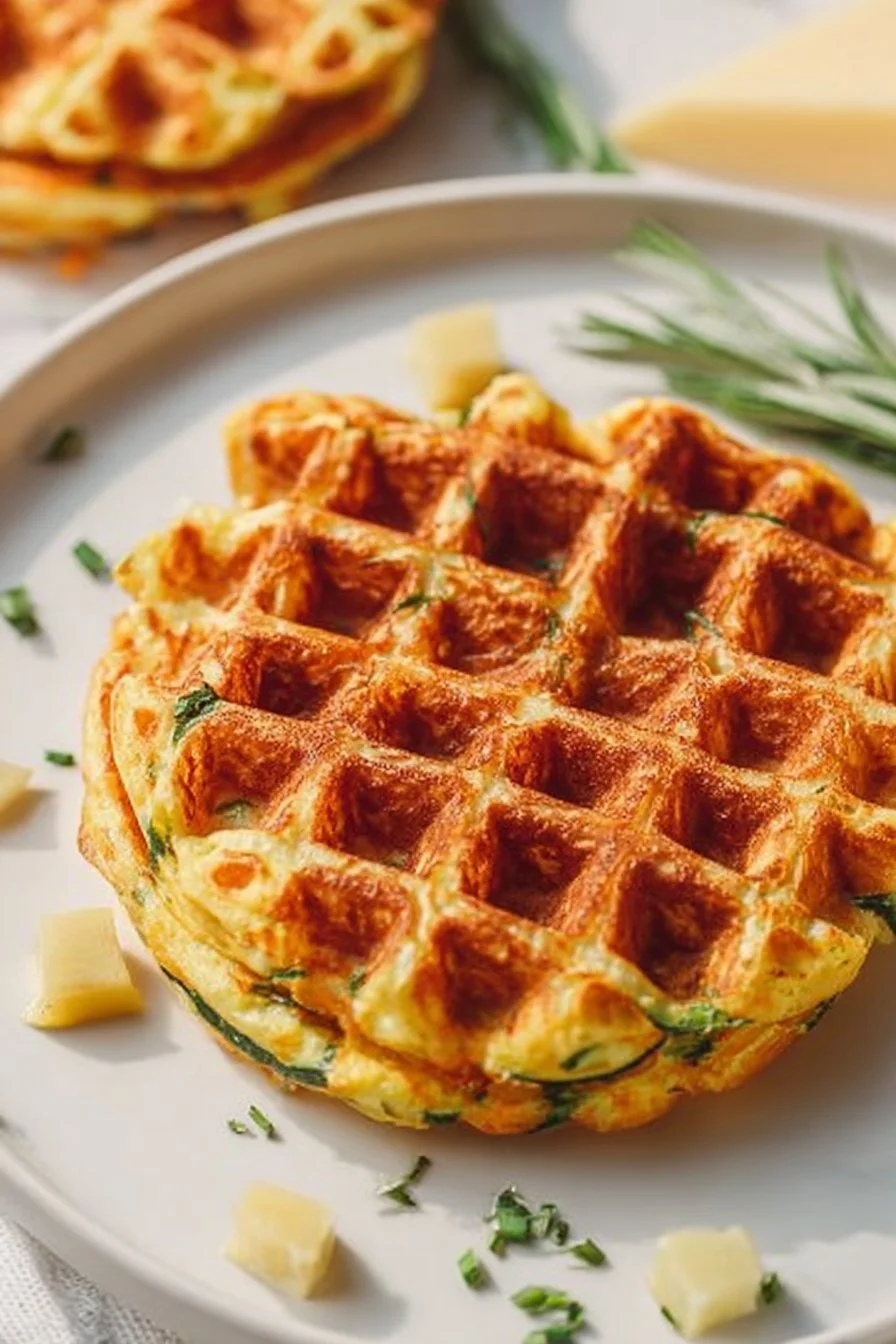 Delicious easy veggie chaffles with fresh ingredients