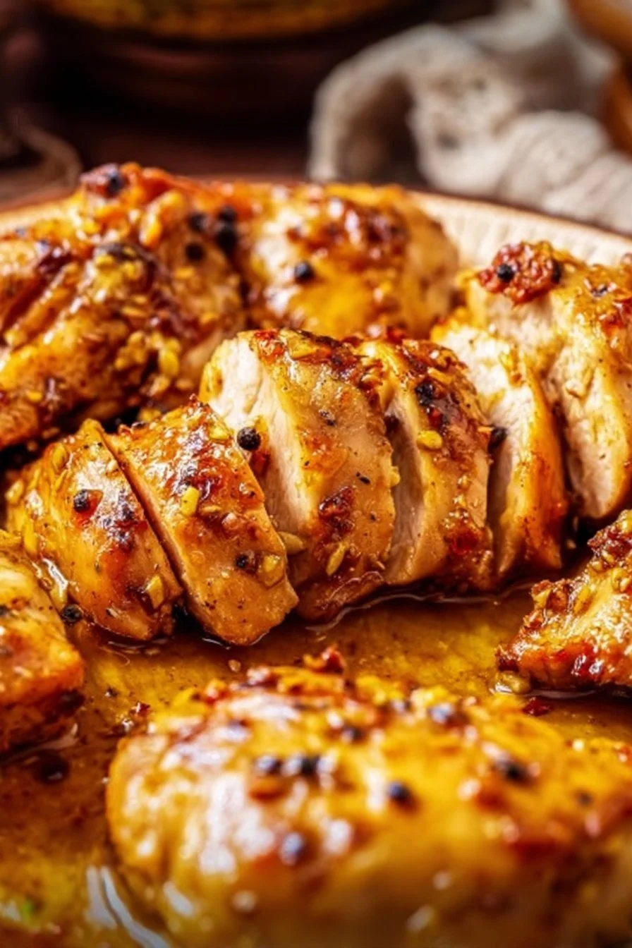 Delicious garlic butter chicken served with fresh herbs and vegetables