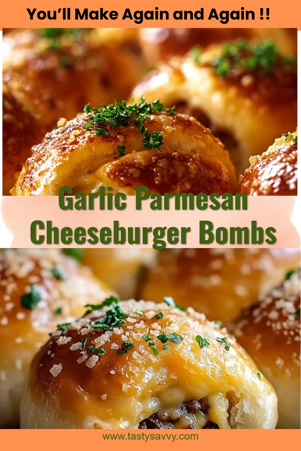 Garlic Parmesan Cheeseburger Bombs cheeseburger bombs Garlic Parmesan Cheeseburger Bombs