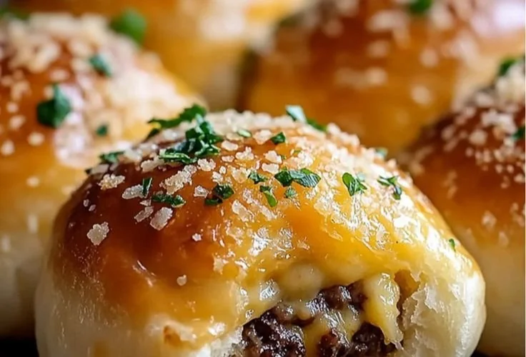 Garlic Parmesan Cheeseburger Bombs cheeseburger bombs Garlic Parmesan Cheeseburger Bombs