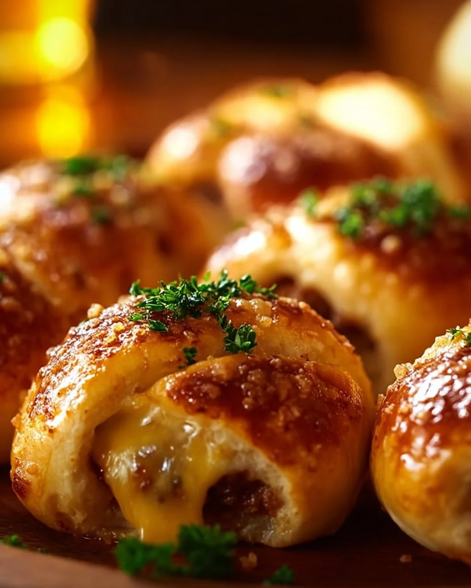 Garlic Parmesan Cheeseburger Bombs cheeseburger bombs Garlic Parmesan Cheeseburger Bombs