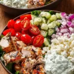 Delicious Greek Chicken Bowl with fresh vegetables and flavorsome herbs