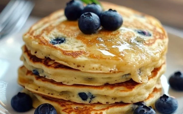Greek Yogurt Pancakes with Blueberries