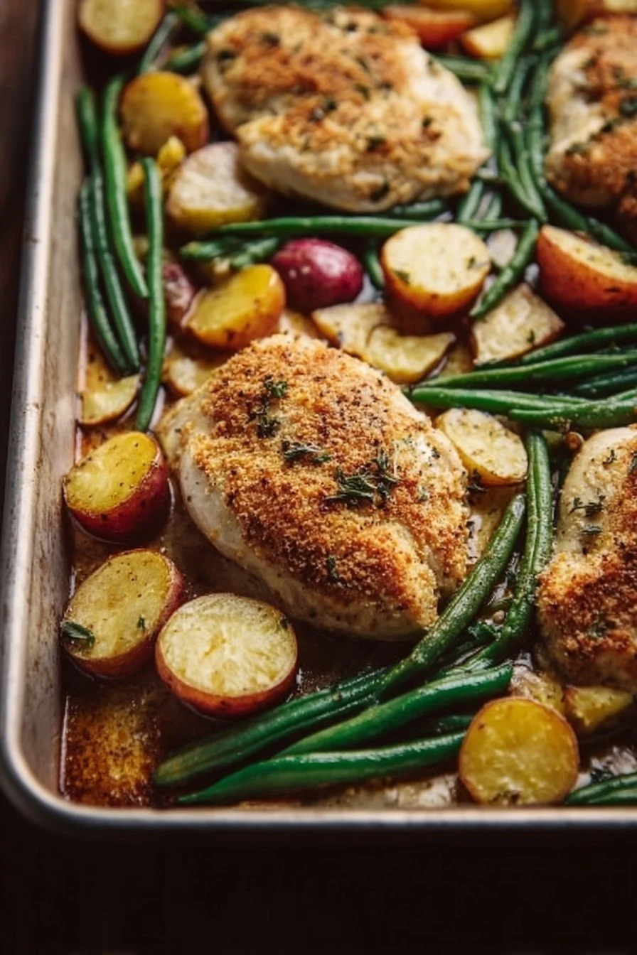 Healthy Chicken Parmesan topped with fresh vegetables for a nutritious meal