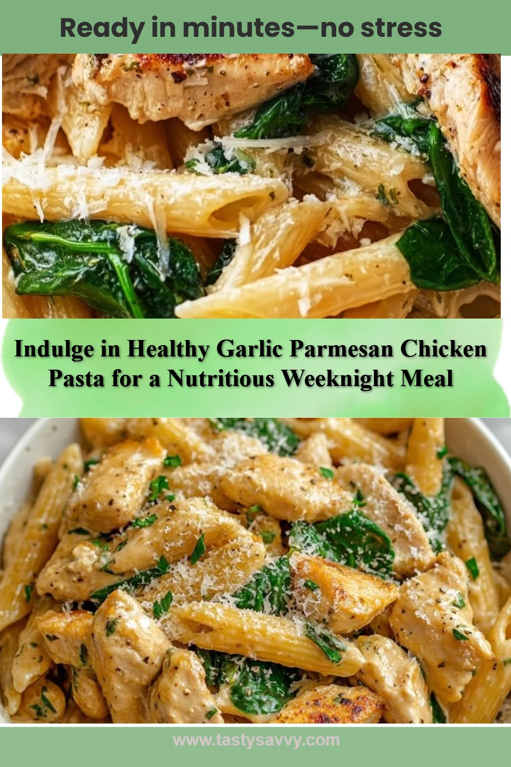 Healthy Garlic Parmesan Chicken Pasta