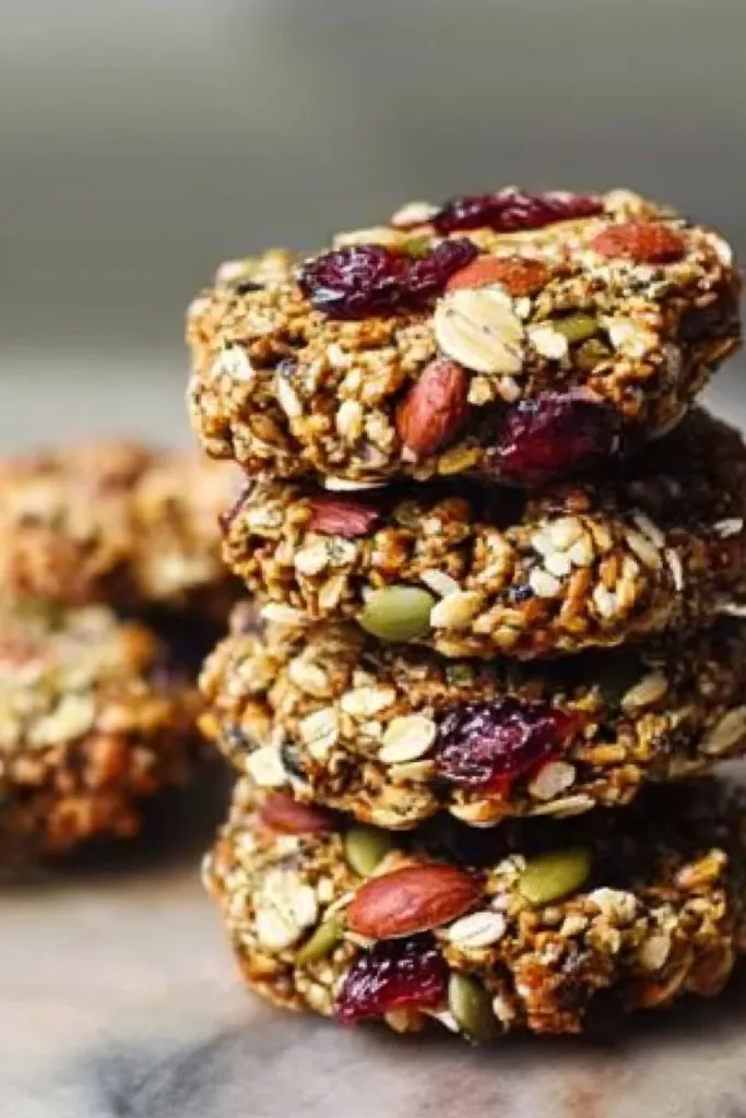Healthy nut and seed energy cookies for a nutritious energy boost