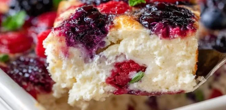 High Protein Triple Berry Bake